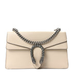 Textured Calfskin Crystal Small Dionysus Shoulder Bag Mystic White