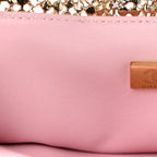 Crystal Embellished Metallic Lambskin Mini Chanel 22 Light Pink
