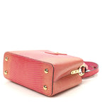 Metallic Lizard Capucines Mini Fuchsia Gold