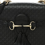 Microguccissima Medium Emily Chain Shoulder Bag Black