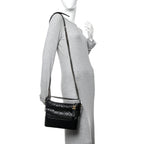Aged Calfskin Quilted New Medium Gabrielle Hobo Black