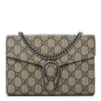 GG Supreme Monogram Mini Dionysus Chain Wallet Beige Taupe