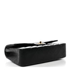 Lambskin Quilted Medium Double Flap Black