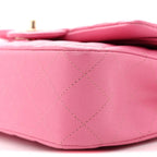 Caviar Quilted Medium Double Flap Pink