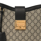 GG Supreme Monogram Medium Padlock Shoulder Bag Black