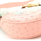 Snakeskin Ostrich Calfskin Small Jackie 1961 Hobo Pink Multicolor