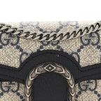 GG Supreme Monogram Textured Dollar Calfskin Super Mini Dionysus Shoulder Bag Beige Blue