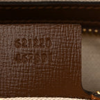 GG Supreme Monogram Azalea Calfskin Small Horsebit 1955 Top Handle Bag Beige Ebony Brown Sugar