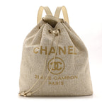 Canvas Large Deauville Backpack Light Beige