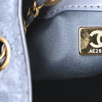Suede Quilted Small Chanel 25 Handbag Blue