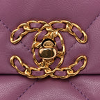 Goatskin Quilted Medium Chanel 19 Flap Purple