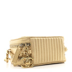 Metallic Lambskin Mini Coco Boy Camera Case Gold