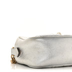 Metallic Calfskin Matelasse Studded Small Pearly GG Marmont Chain Shoulder Bag Silver