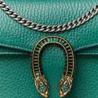 Dollar Calfskin Crystal Mini Dionysus Top Handle Bag Emerald