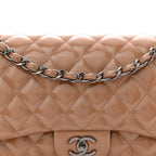Patent Quilted Jumbo Double Flap Light Brown