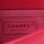Lambskin Quilted Medium Boy Flap Fuchsia