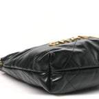 Shiny Calfskin Quilted Mini Chanel 22 Black