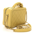 Caviar Quilted Small CC Filigree Vanity Case Yellow