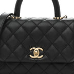 Caviar Quilted Extra Mini Coco Handle Flap Black