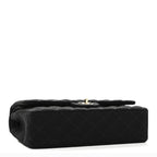 Jersey Quilted Medium Bijoux Chain Double Flap Black