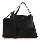 Polished Saddle Calfskin Alexia Bag Black