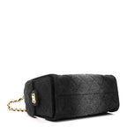 Washed Denim Quilted Mini Chanel 25 Handbag Black
