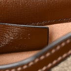GG Supreme Monogram Mini Horsebit 1955 Crossbody Bag Beige Brown Sugar