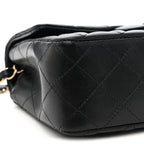 Lambskin Quilted Mini Rectangular Flap Black