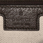 GG Supreme Monogram Textured Dollar Calfskin Web Ophidia Wristlet Shoulder Bag Beige Ebony New Acero