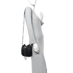 Calfskin Quilted Small Gabrielle Bucket Black