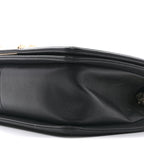 Calfskin Braided Medium Boy Flap Black