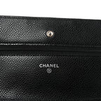 Caviar Quilted Wallet on Chain WOC Black