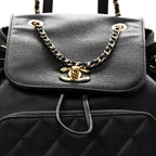 Caviar Quilted Business Affinity Backpack Black
