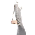 Caviar Quilted Mini Rectangular Flap Light Pink