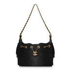 Washed Denim Quilted Mini Chanel 25 Handbag Black
