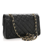 Caviar Quilted Small Double Flap Black