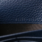 Dollar Calfskin Crystal Mini Dionysus Chain Wallet Blue Agata Black Diamond