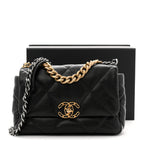 Lambskin Quilted Medium Chanel 19 Flap Black
