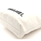 Shiny Calfskin Quilted Mini Chanel 22 White Black