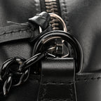 Calfskin Matelasse Monochrome Small GG Marmont Chain Shoulder Bag Black