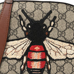 GG Supreme Monogram Bee Embroidered Mini Chain Shoulder Bag Beige Tuscany