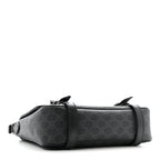 GG Supreme Monogram Textured Dollar Calfskin Retro Interlocking G Flap Messenger Bag Black