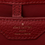 Calfskin Woven Capucines PM Black Red