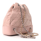 Aged Calfskin Quilted Small Gabrielle Backpack Pink