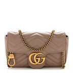 Calfskin Matelasse Super Mini GG Marmont Shoulder Bag Porcelain Rose