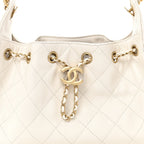 Caviar Quilted Mini Chanel 25 Handbag White