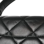 Lambskin Quilted Small Trendy CC Dual Handle Flap Bag Black