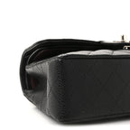 Caviar Quilted Small Double Flap Black