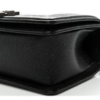 Caviar Quilted Small Boy Flap Black