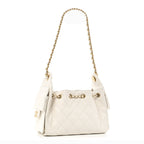 Caviar Quilted Mini Chanel 25 Handbag White